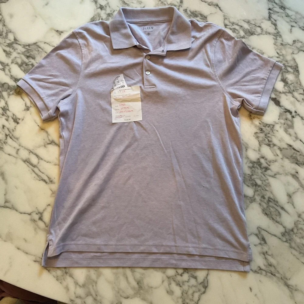 EUC J crew Soft-touch polo shirt lilac purple Sz M customer return - Picture 4 of 7